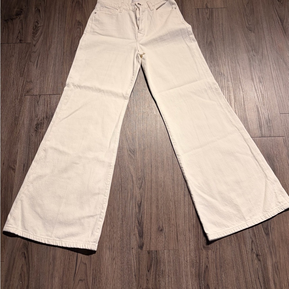Frame Denim White  Wide Leg Jeans